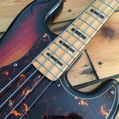 1970s Columbus Bass Guitar Made in Japan Roadworn Big Block Inlays image 3