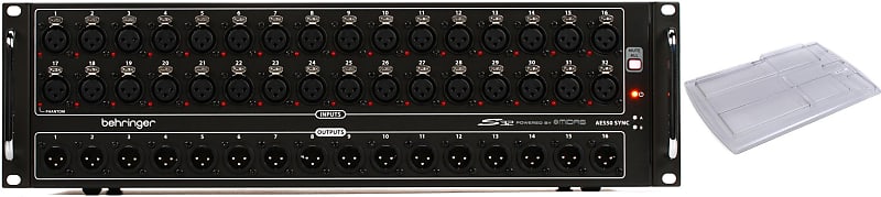 Behringer S32 32-input / 16-output Digital Stage Box  Bundle with Decksaver DSP-PC-X32 Polycarbonate Cover for Behringer X32 image 1
