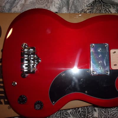 Loaded Body Epiphone SG Bass Guitar E1 Cherry Red Front is Mint, small scuff on back for sale