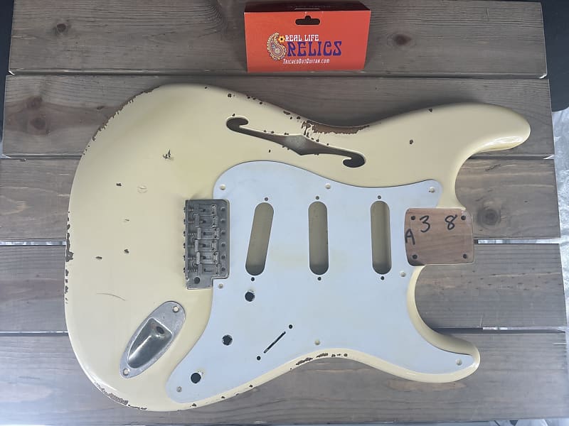 Real Life Relics Thinline F Hole Strat® Body Aged Vintage Blond image 1