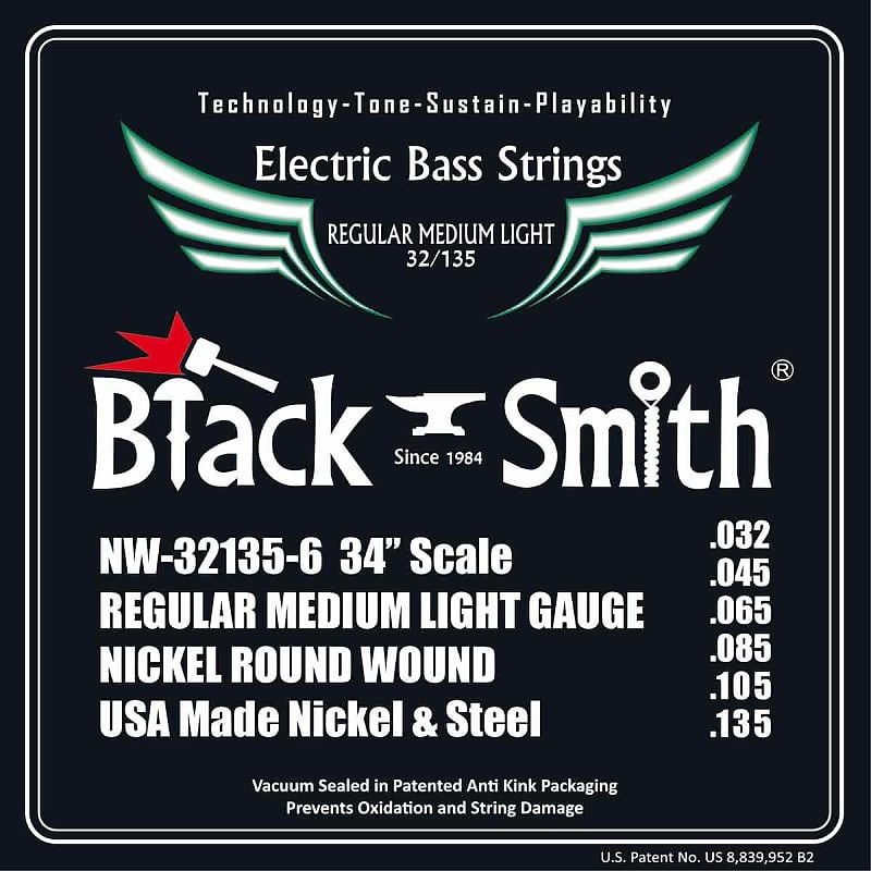 Black Smith NW32135-634 - Jeu Cordes basse 6 cordes 32-135 34