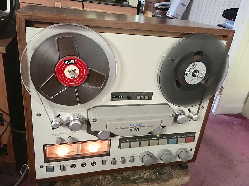 Breakaway Records - TEAC X-1000R dual capstan drive, computer controlled,  auto-reverse stereo reel to reel player on the floor. Just FULLY serviced,  works and looks beautiful, and comes with original manuals. $1000