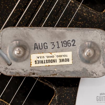 1962 Silvertone Stratotone Jupiter 1423 Vintage Guitar by Harmony USA w/ DeArmond Gold Foils, Case image 19
