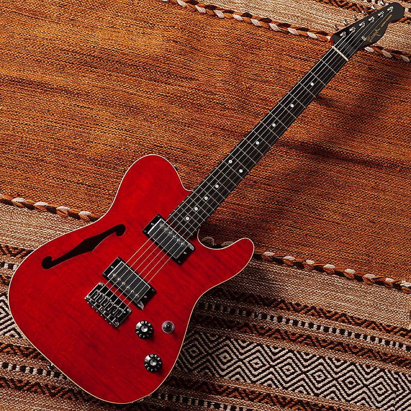 K.Nyui Custom Guitars KN-TE Thinline w/Lollar P.U Inperial HB  #1744 - Trans Cherry image 1