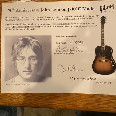 Gibson J-160E John Lennon 70th Anniversary 2010 - Sunburst image 14