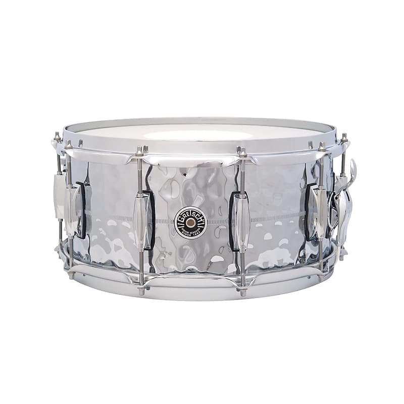 Gretsch GB4164HB Brooklyn Hammered Chrome Over Brass 6.5x14" 10-Lug Snare Drum image 1