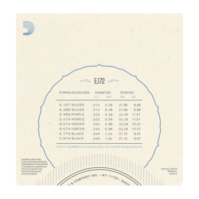 D'Addario EJ72 Phosphor Bronze Mandola Strings, Light, 14-49 image 2