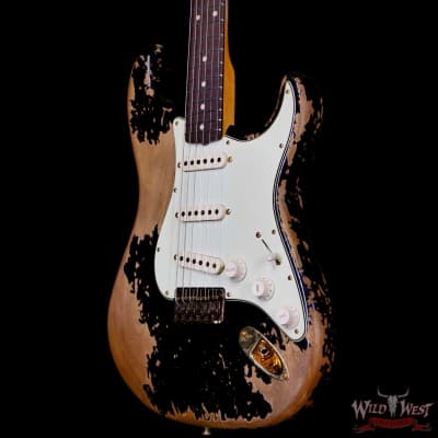 Fender Custom Shop Wild West Guitars 25th Anniversary 1960 Stratocaster Hardtail Madagascar Rosewood Fretboard Heavy Relic Black 7.20 LBS image 2