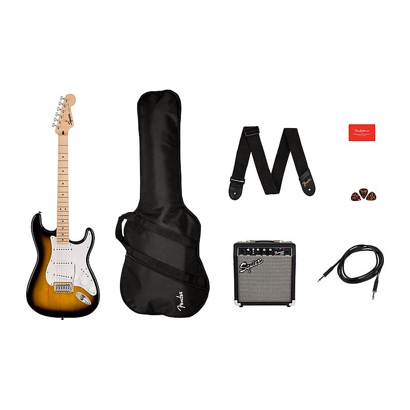 Squier Sonic Stratocaster Pack, 2-Colour Sunburst, Gig Bag, 10G image 1