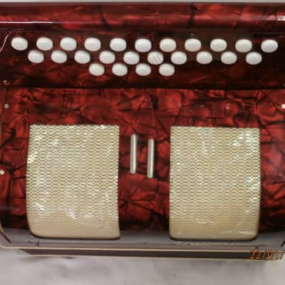 Weltmeister  8 bass diatonic button accordion key C/F 1990-2000 red marble image 15