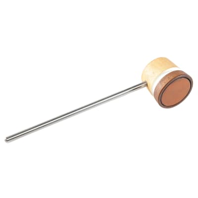 Low Boy Lightweight Leather Bass Drum Beater Natural/Light Brown w/White Stripes image 1
