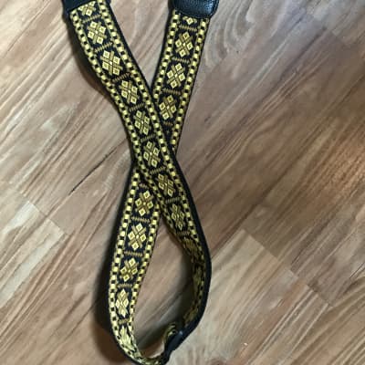 Levy's M8HT-17 Hootenanny 2" Brown and Yellow Jacquard Weave Guitar Strap image 1