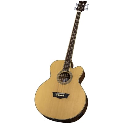 Dean EABC Cutaway Acoustic/Elec Bass Guitar in Satin Natural image 4