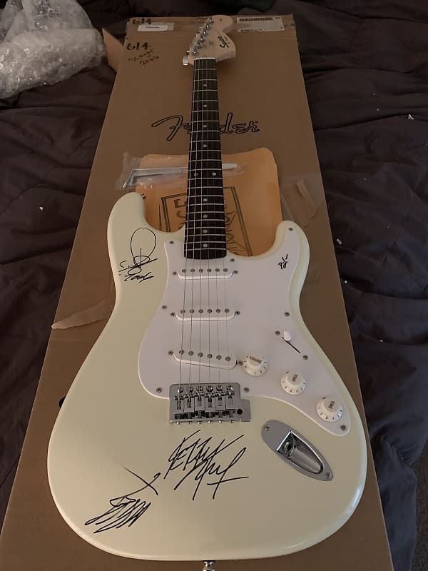 Fender "Squier Series" Standard Stratocaster Autographed by Slayer (Hanneman, Araya, King, Lombardo) image 1