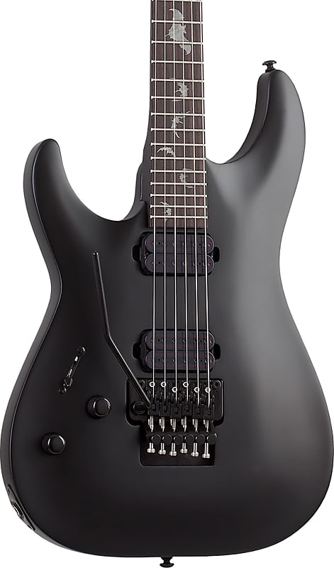 Schecter Damien-6 FR Left Handed Electric Guitar, Satin Black image 1