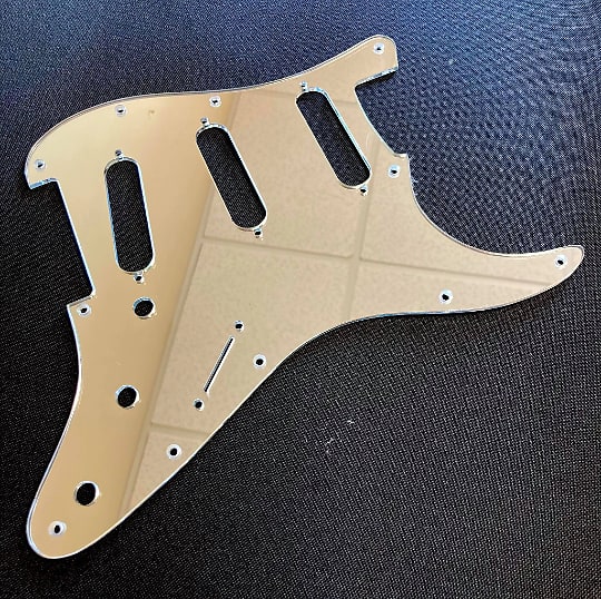 Van Dyke-Harms Stratocaster Mirror Pickguard, Cracked Mirror, Single, Many Configuration Options image 1