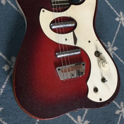 Silvertone Electric Guitar 1960's Redburst image 3