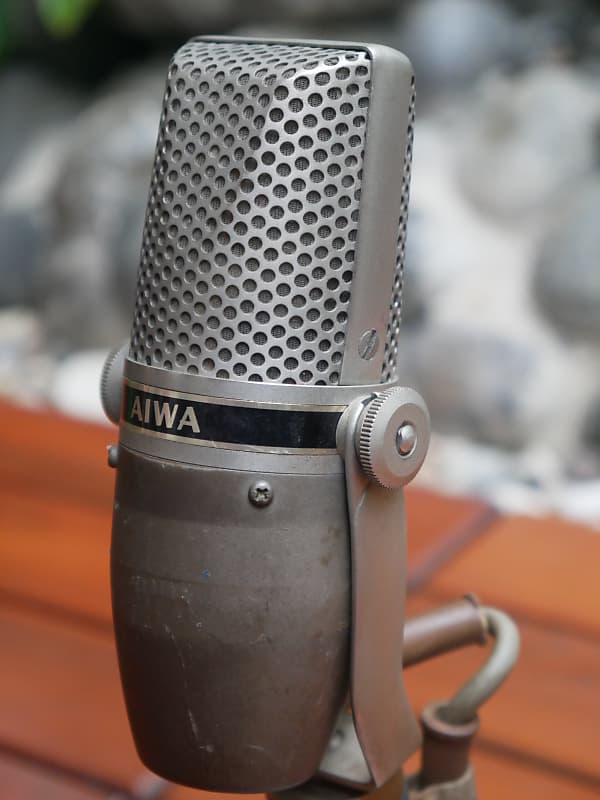 Vintage Aiwa VM-20A VM20A Bidirectional Ribbon Microphone with MS-10 Stand,  FREE Worldwide SHIPPING