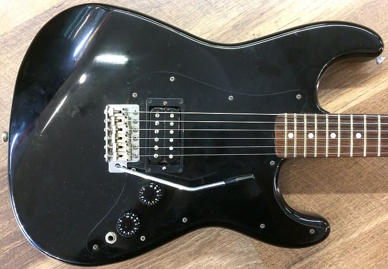 1986 Fender Squier Contemporary Stratocaster ST-331 MIJ Single-Pickup Gloss Black Electric Guitar image 1