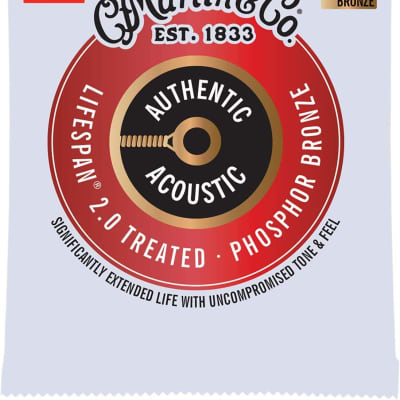 Martin Martin MA540T Authentic Acoustic Lifespan 2.0 Treated Phosphor Bronze Guitar Strings - .012-.054 for sale