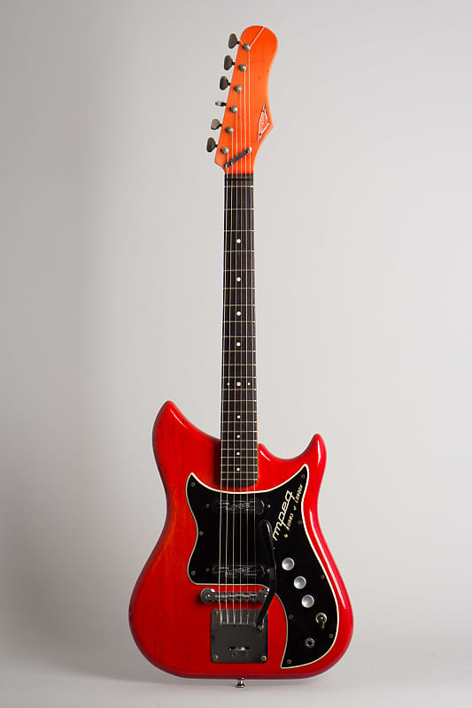 Burns  Ampeg Nu-Sonic Solid Body Electric Guitar (1964), ser. #8285, hard shell case. image 1