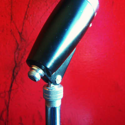 Vintage 1960's Calrad DM-9 dynamic microphone black harp mic w stand Olson Lafayette prop display image 9