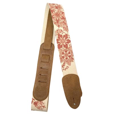Henry Heller 2in Guitar Strap Cotton Flower David Hale Tattoo Art HDHCP image 2