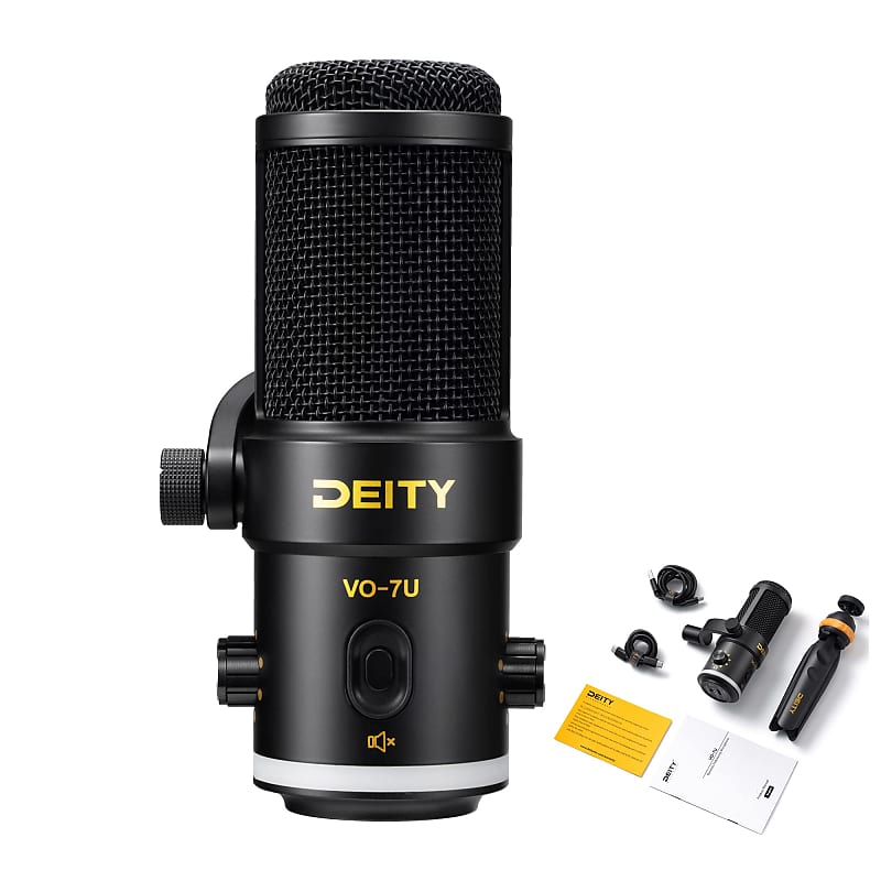 Deity VO-7U Microphone All Metal Dynamic Microphone Condenser Microphone for Podcasting, Recording, Live Streaming, Gaming Built-in 3.5mm Monitor Interface (with Desktop Tripod) image 1