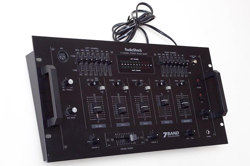 Radio Shack 3 Channel 7 Band Equalizer Stereo Sound Mixer