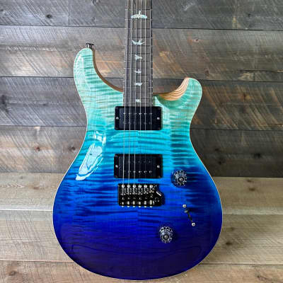 PRS Custom 24 Wood Library Flame Maple 10-Top  Stained Maple Neck Swamp Ash Back - Blue Fade 363699 image 9