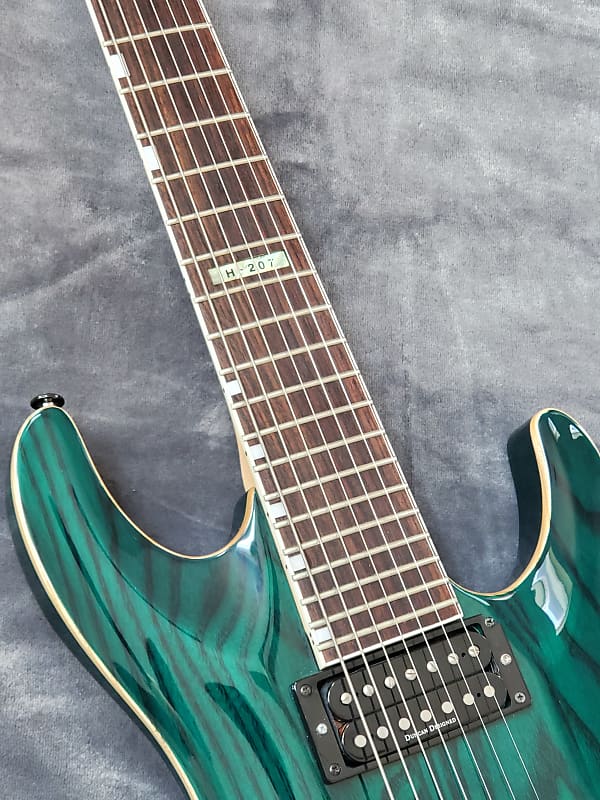 ギター ESP Horizon 7 ESP E-II Horizon FR-7 7-String - Black Turquoise Burst