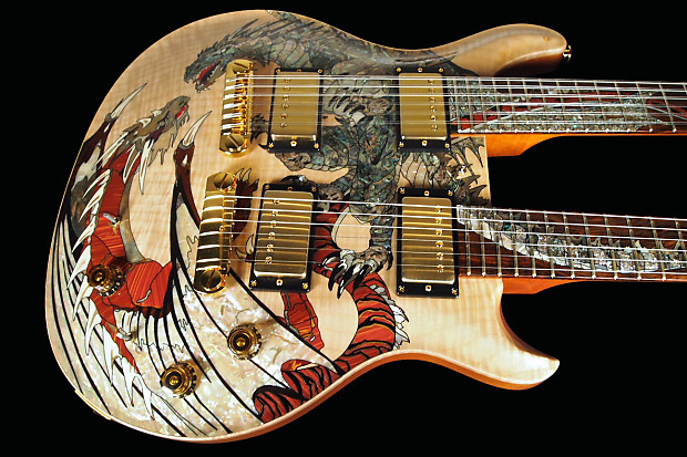 2005 Paul Reed Smith PRS Double Neck Dragon 20th Anniversary Limited Edition Brazilian Natural