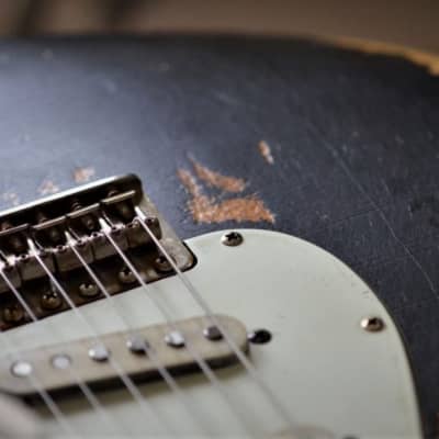 Black over Burst Heavy Relic’d Fender Stratocaster image 9
