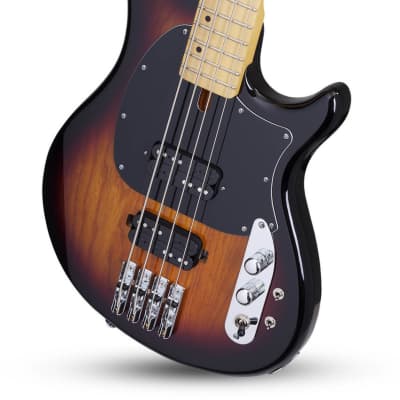 Schecter 2491 4-String Bass Guitar, 3 Tone Sunburst, CV-4 image 5