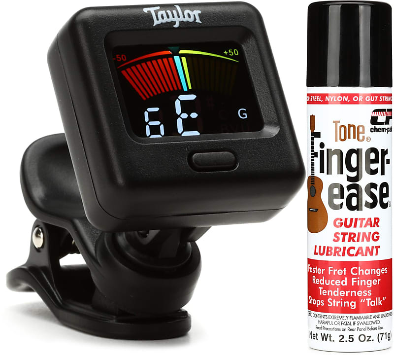 Taylor Digital Clip Tuner Bundle with Tone Finger-Ease String Lubricant  Spray