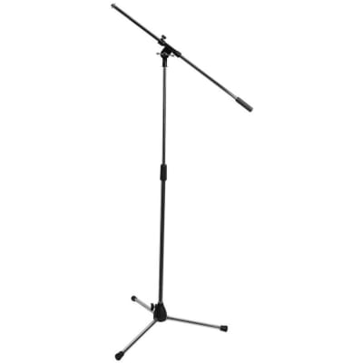 On-Stage 7701 Tripod Microphone Boom Stand, Chrome, 7701C image 1