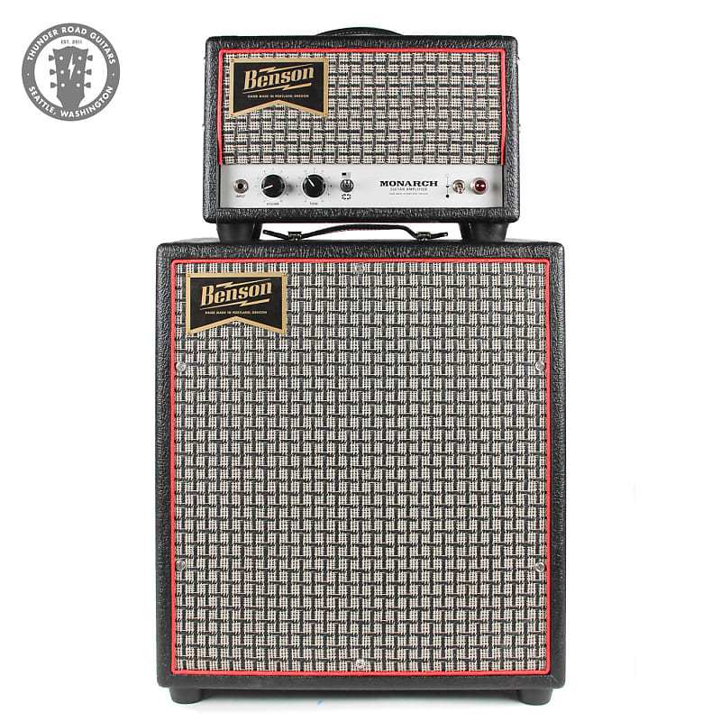 Benson Amps Monarch w/ Matching Cab Red Piping Black Checkered Grill - Benson Amps Monarch w/ Matching Cab Red Piping Black Checkered Grill image 1