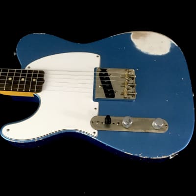 LEFTY! MJT Lake Placid Blue Nitro Lacquer ES59 Custom Relic Guitar Classic Solid Body 7.1 lb image 4
