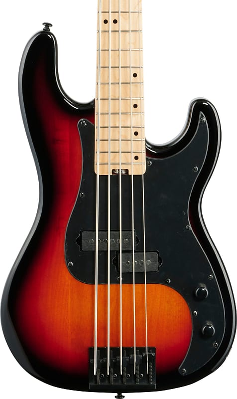 Schecter P-5 5-String Bass Guitar, 3 Tone Sunburst image 1