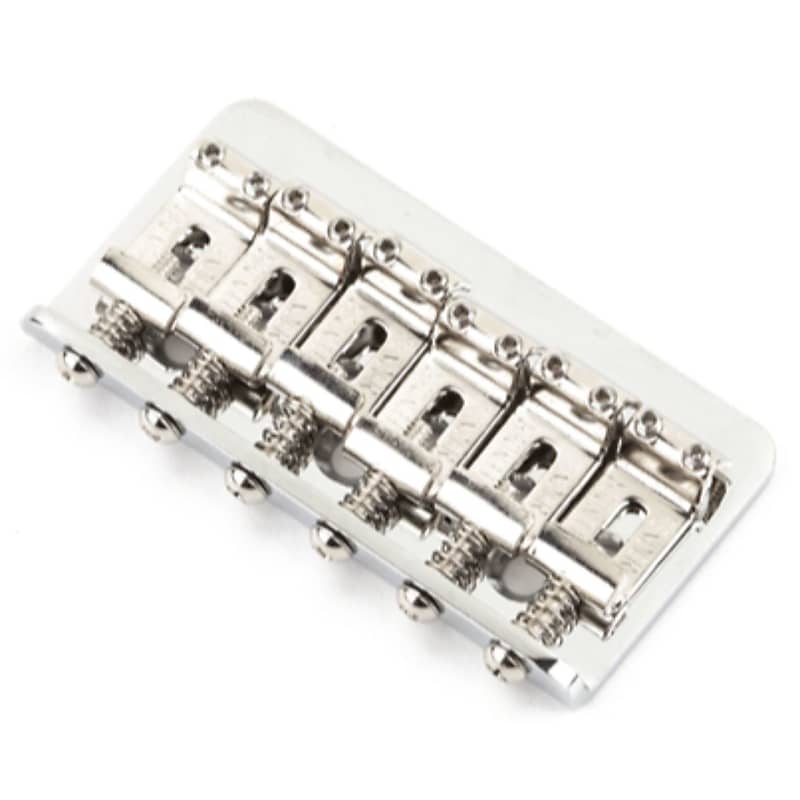 Fender 6 Saddle Hardtail Classic and Standard Series Guitar Bridge Assembly, Chrome image 1