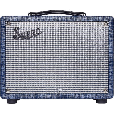 Supro 1606J 64 Super 5W 1x8 Tube Guitar Combo Amp Regular Blue image 2