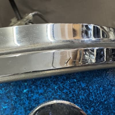 Gretsch USA Maple 8x12" Tom - 1970s Stop Sign - Blue Sparkle - Blue Sparkle image 9