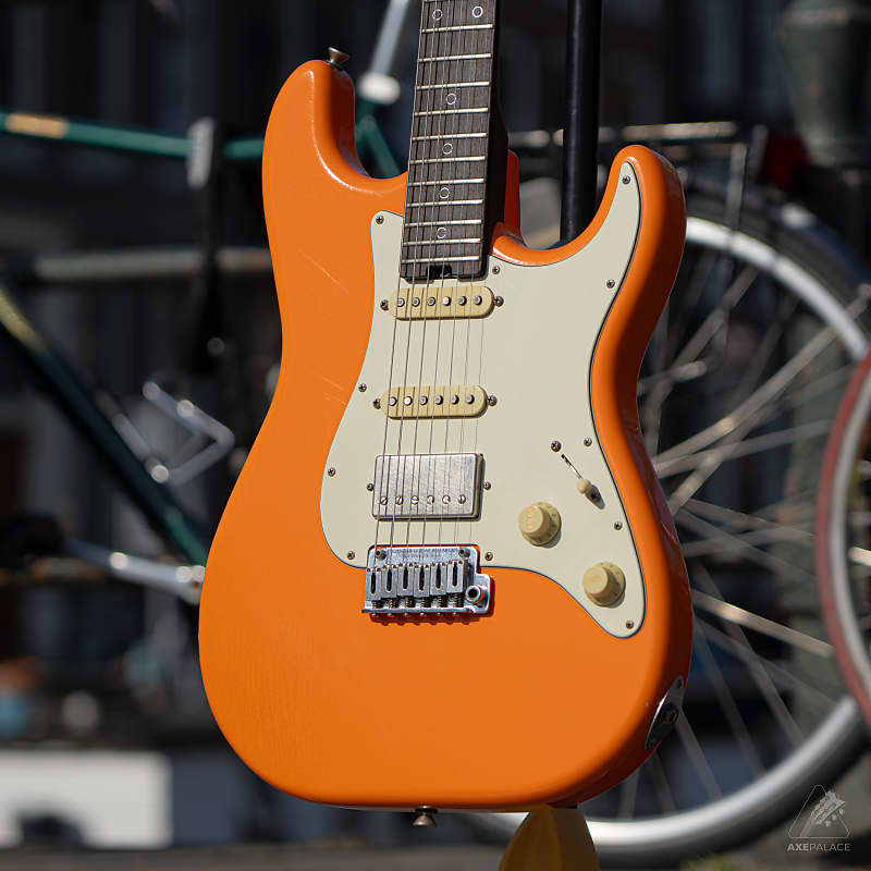 Schecter USA Custom Shop Nick Johnston HSS Atomic Orange Nitro Relic image 1