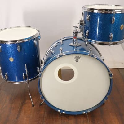 Gretsch Blue Sparkle 3pc Drum Kit Set Vintage 1950's 3ply image 1