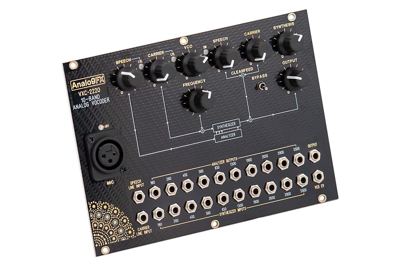 AnalogFX VXC2220 Analog Eurorack Vocoder Black Reverb