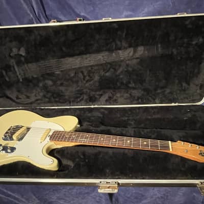 Vintage Kingston  Telecaster  1960’s  w/ Univox  hard case blonde finish antique white guitar old 60’s electric for sale