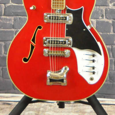 Teisco Silvertone 319-1461 Hollowbody Guitar 1960's-70's Red image 1