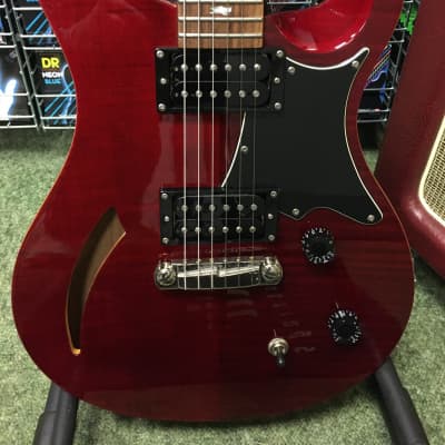 PRS SE Zach Myers semi acoustic guitar in trans cherry finish image 2
