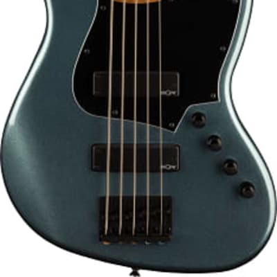 Squier Contemporary Active Jazz Bass HH V, Roasted Maple Fingerboard, Black Pickguard, Gunmetal Metallic image 2