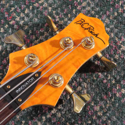 2011 BC Rich Innovator 4-String Bass Orange Burst Figured Maple Top! w/hardshell case image 7